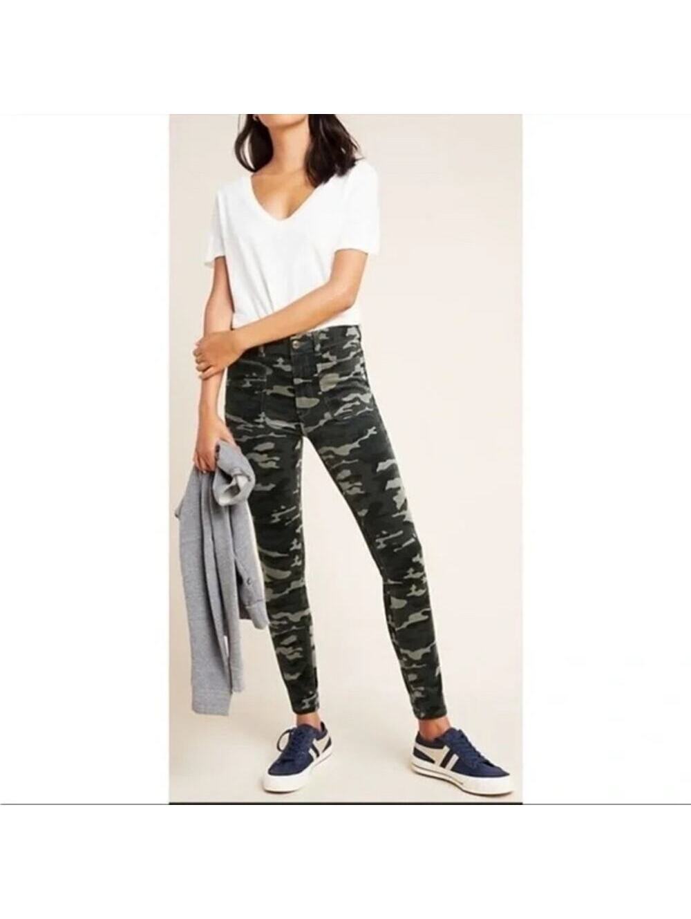 Anthropologie Pilcro and the Letterpress NWOT High Rise Skinny Camo Pants 30